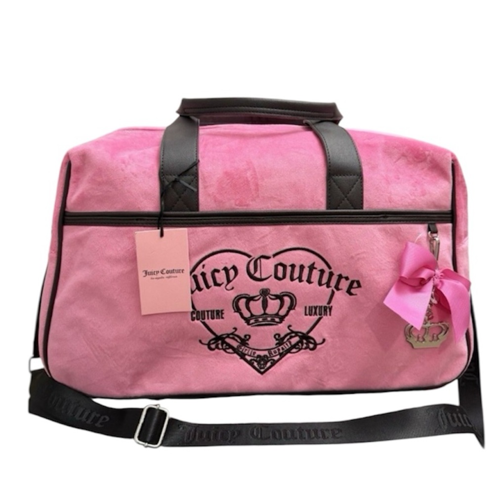 NWT Juicy Couture Pink Love Potion Girlie Royalty Weekender Overnight Duffel Bag